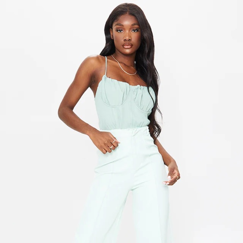 PLT Green Corset Bodysuit